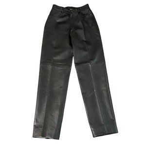 Donna Lepure New York Vintage Black Leather Pants Size 8